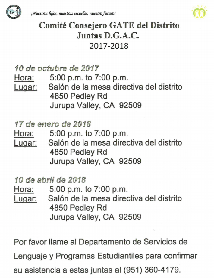 17-18 GATE distict meeting dates spanish.PNG