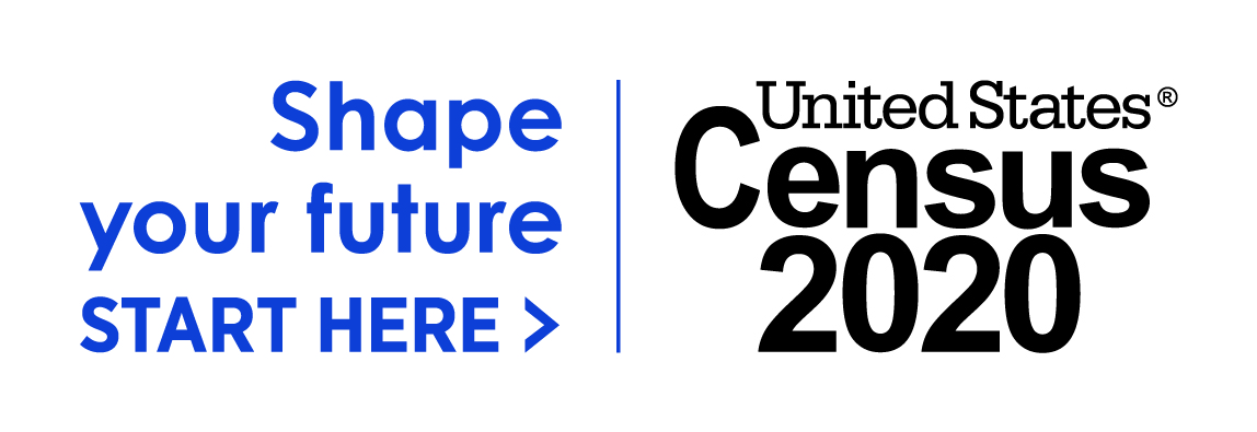 United States Census 2020 Logo which includes the tagline "Shape your future, Start Here."