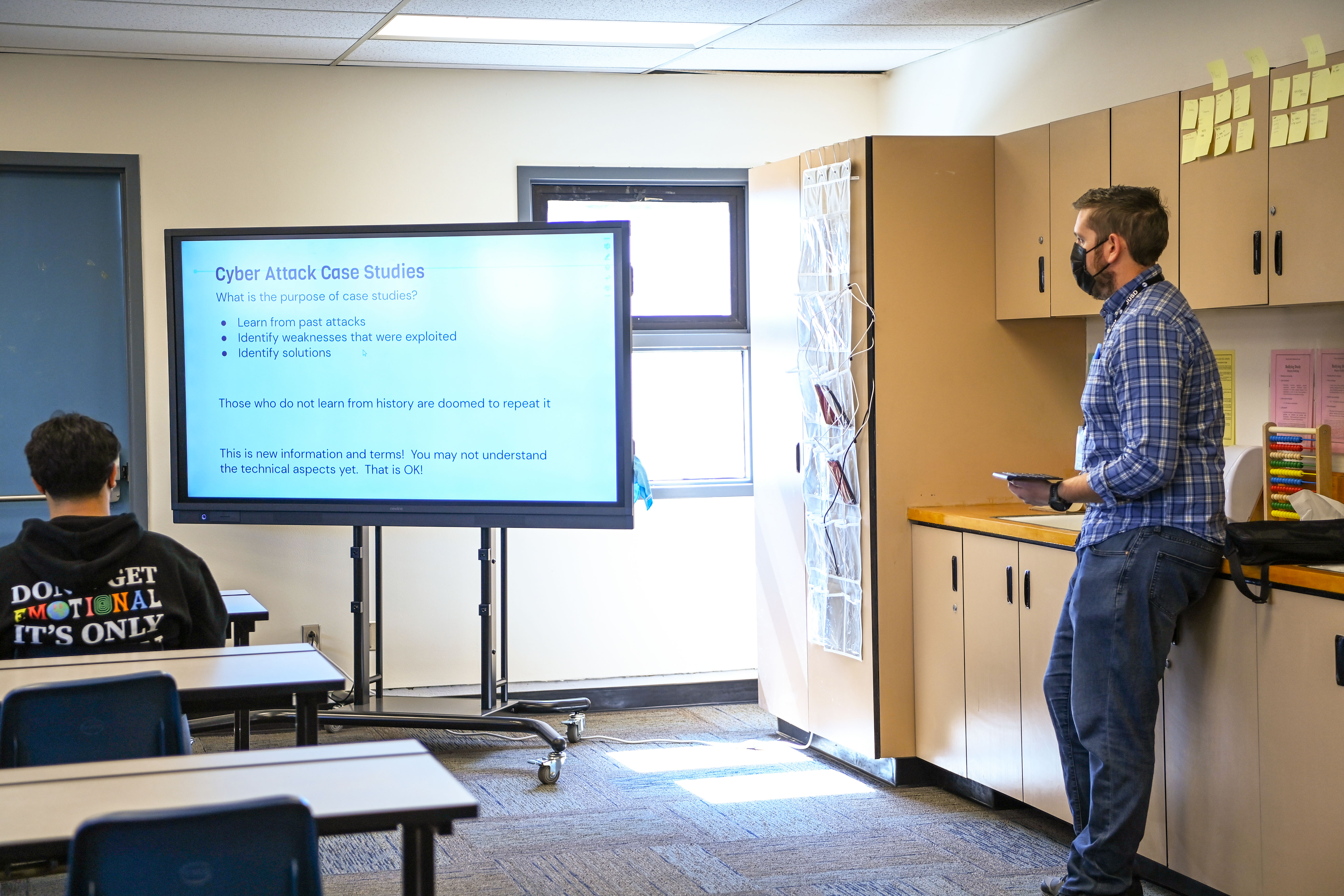 Kevin Brown and his cyber security class