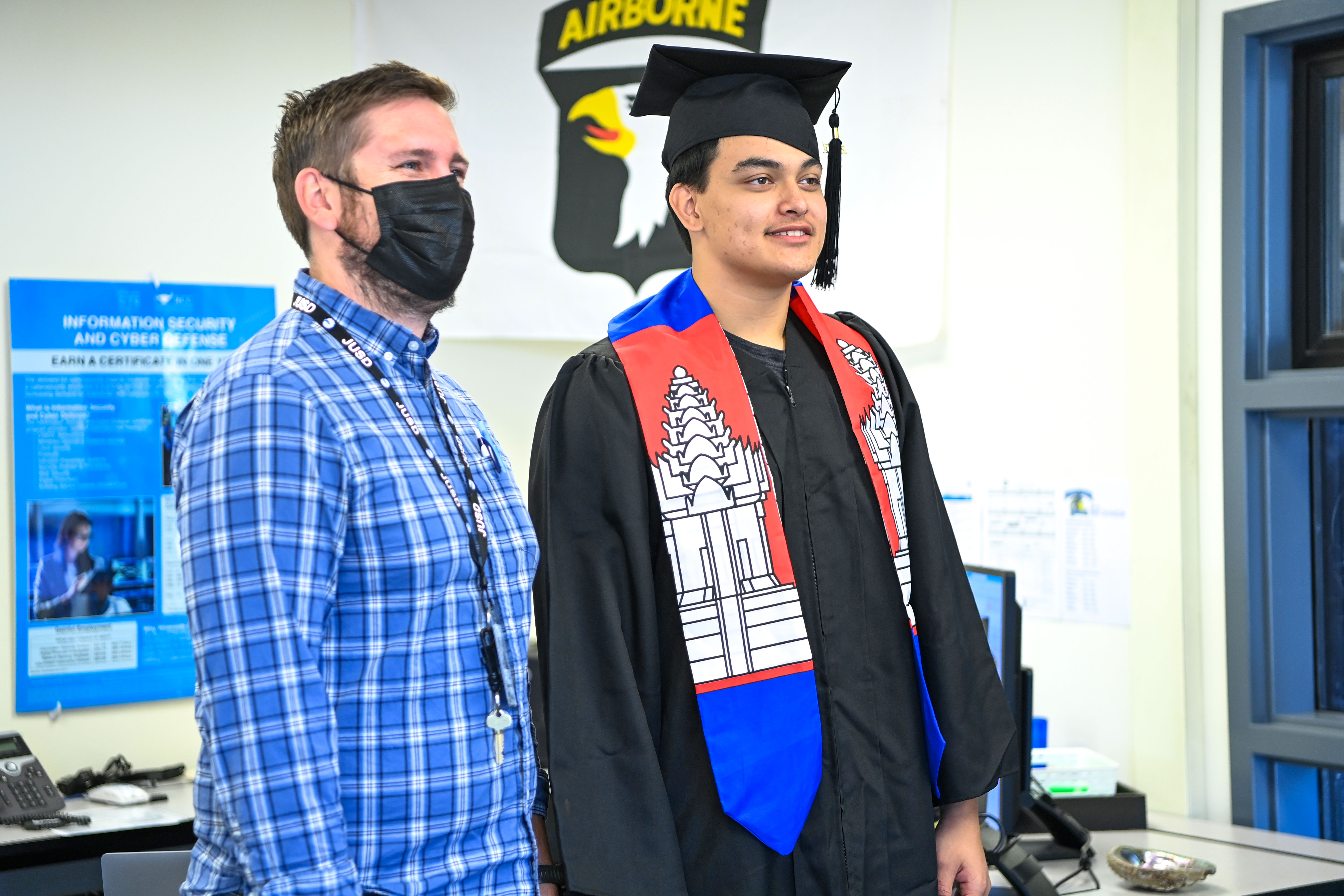 Kevin Brown with one of his graduating students