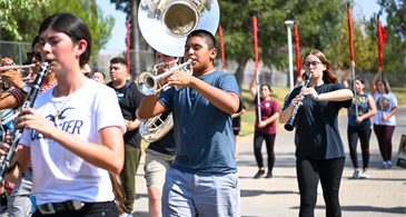 PHS Marching Band practicing