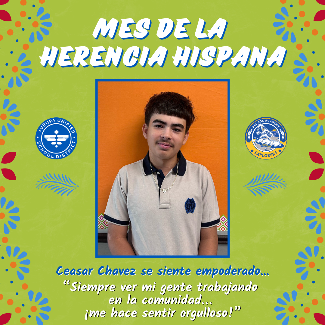 Spanish social media feature of a Del Sol Academy student for Hispanic Heritage Month