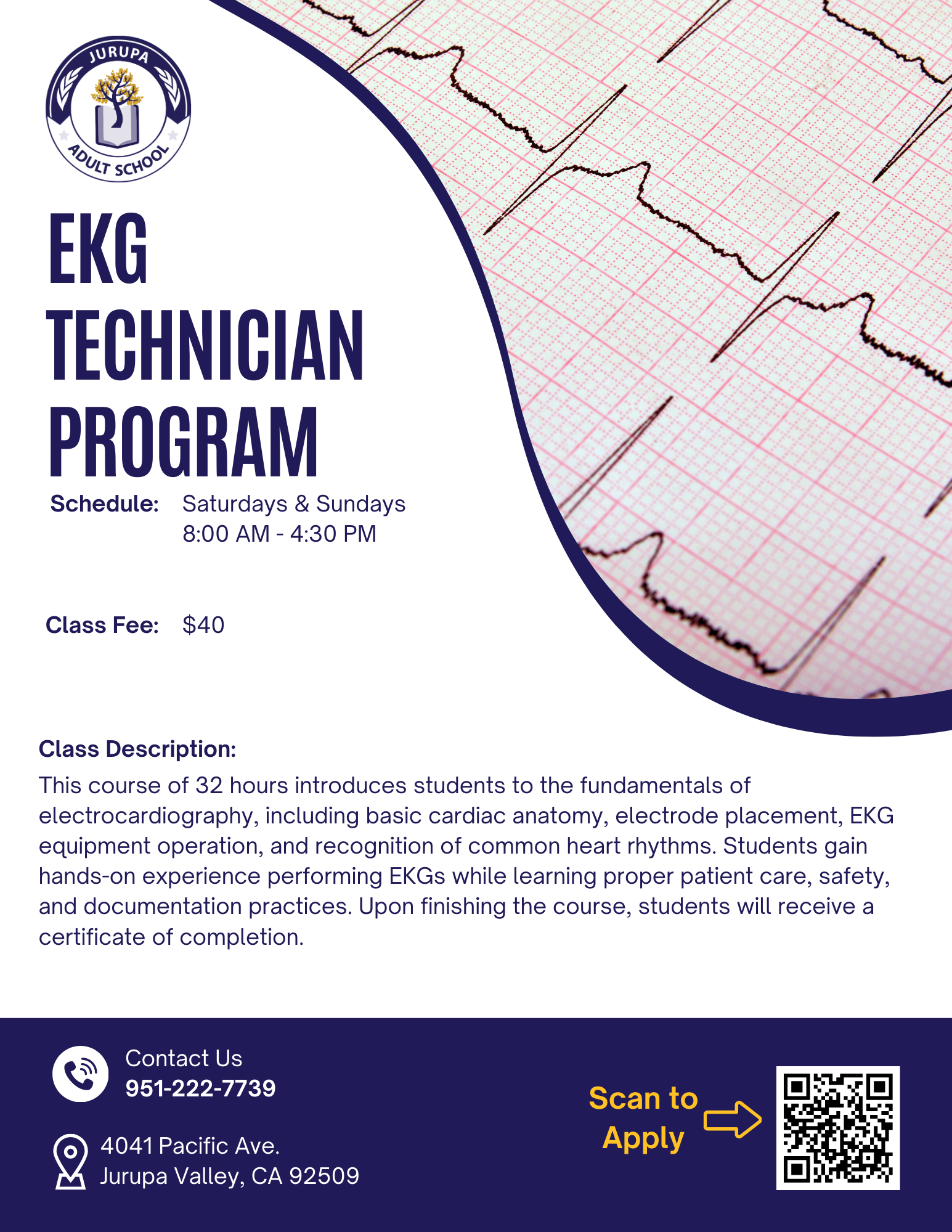 EKG Technician Program flyer