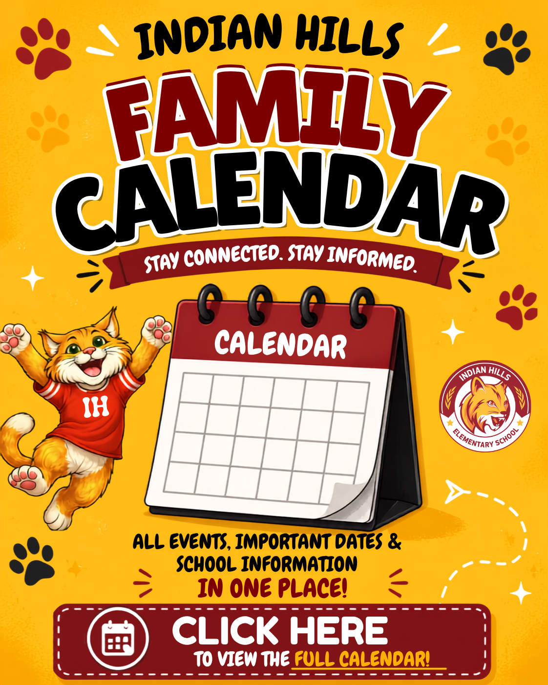 Indian Hills Family Calendar. Click to view the full calendar.