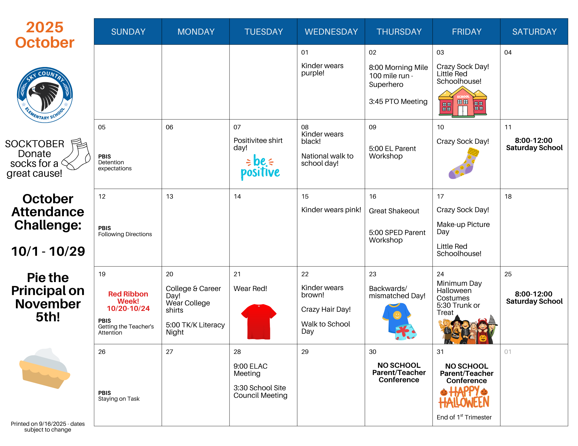 SCE Student Calendar preview
