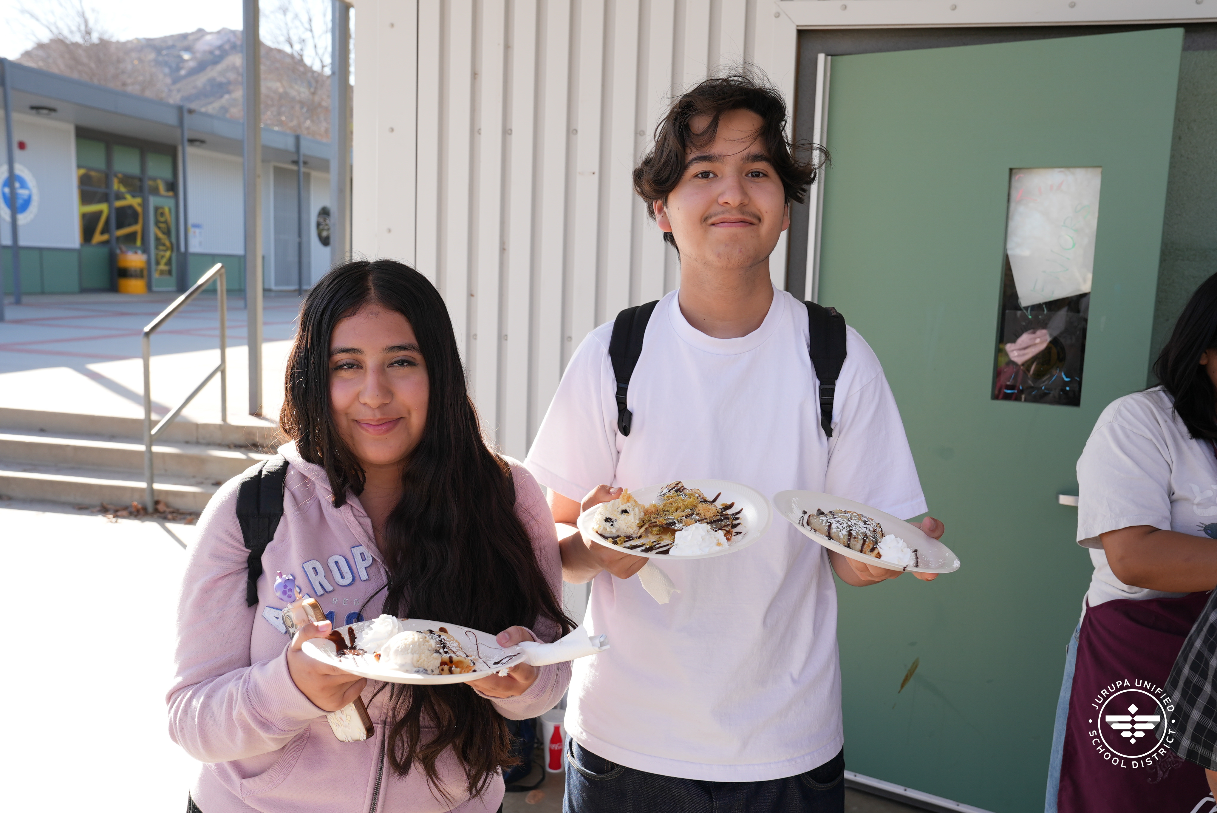 Students with their crepes during the French Club